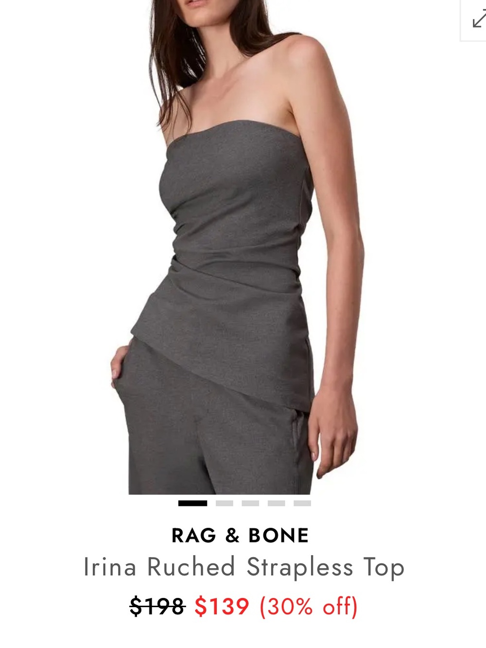 rag & bone Charcoal Gray Fold-Over Mini Skirt
